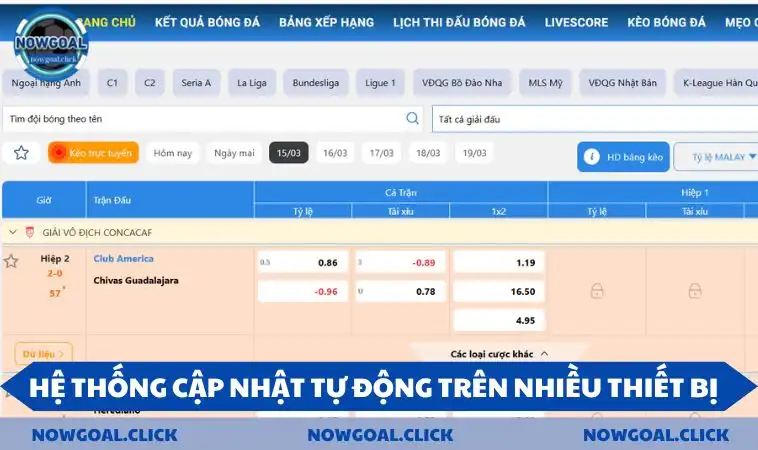 he thong cap nhat tu dong tren nhieu thiet bi Hệ thống cập nhật tự động của NOWGOAL trên nhiều thiết bị
